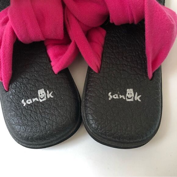 Sanuk sling back yoga sandals hot pink with black soles woman’s size 5 - Picture 4 of 7